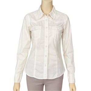True Religion Women's White Button Down Shirt